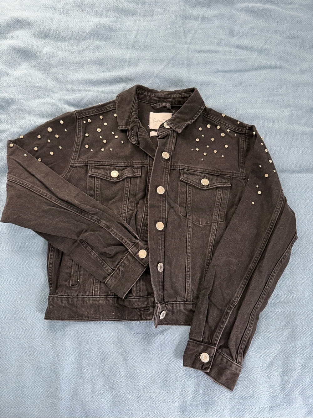 Women’s Black Studded Denim Jacket - Jean Jacket